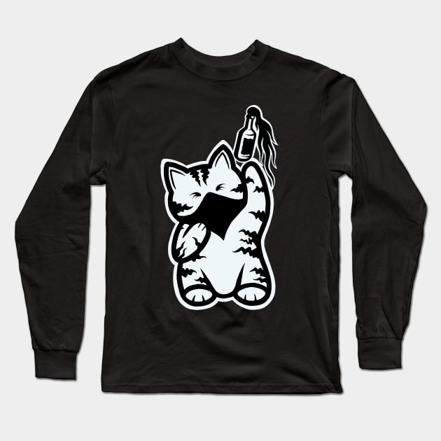 Maneki Neko Riot (Dark) Long Sleeve T-Shirt by PabloDiablo13